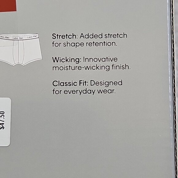 Calvin Klein Low Rise Trunk (3) Three Pack XL 40-42 Blue Classic Fit New In Box - Picture 10 of 12